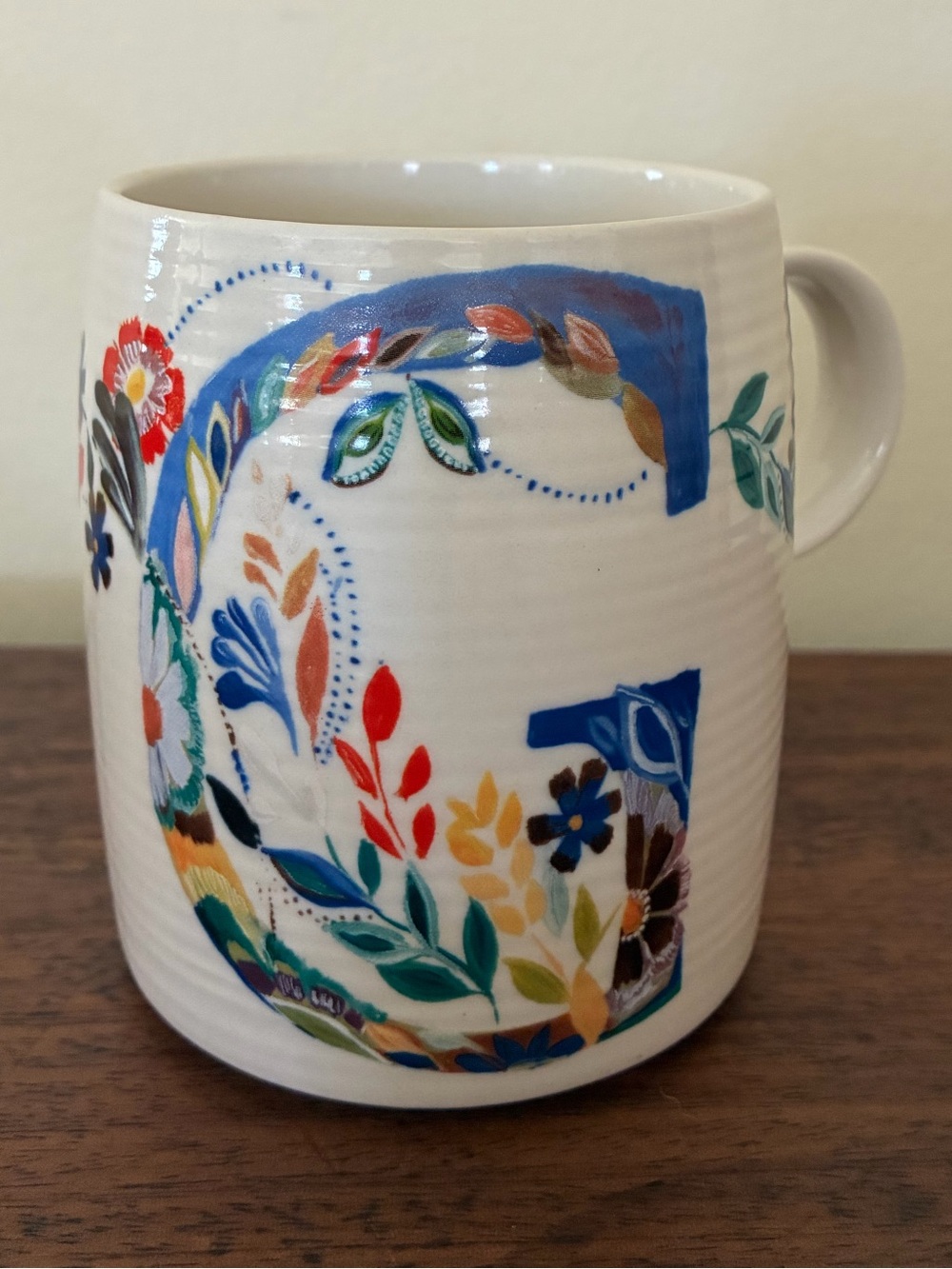 Starla M Halfmann Anthropologie Petal Palette G Monogram Coffee Mug
